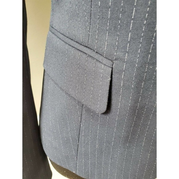 Jones Wear Women's Blue Lined Polyester Long Sleeve 3 Buttons Stretch Blazer 8P - Picture 4 of 11